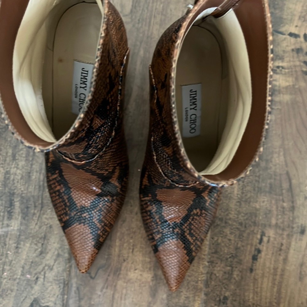 Jimmy choo snakeskin boots.